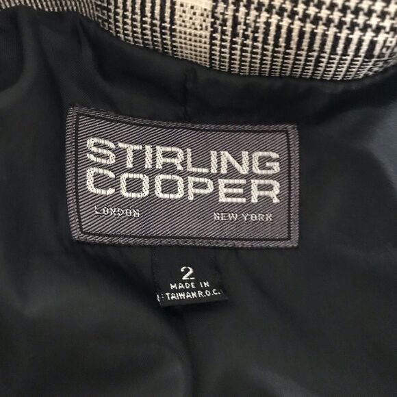 Vintage Stirling Cooper Neutral Beige Plaid Cropped Academia Blazer Jacket - 2 - Picture 9 of 9